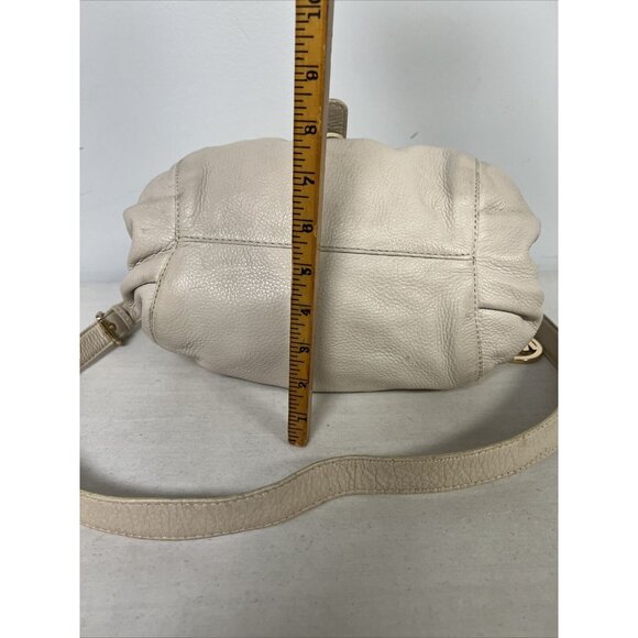 Michael Kors Cream Leather Drawstring Shoulder Bag With Gold Accents - Picture 10 of 14